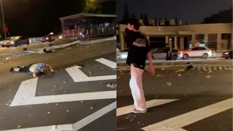 广州天河公园车祸